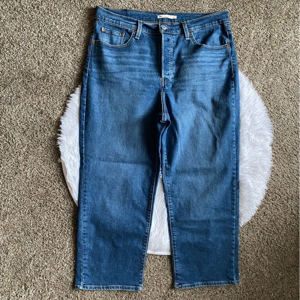 Levi’s Ribcage Straight Ankle Jeans Button Fly Womens Size‎ 16W